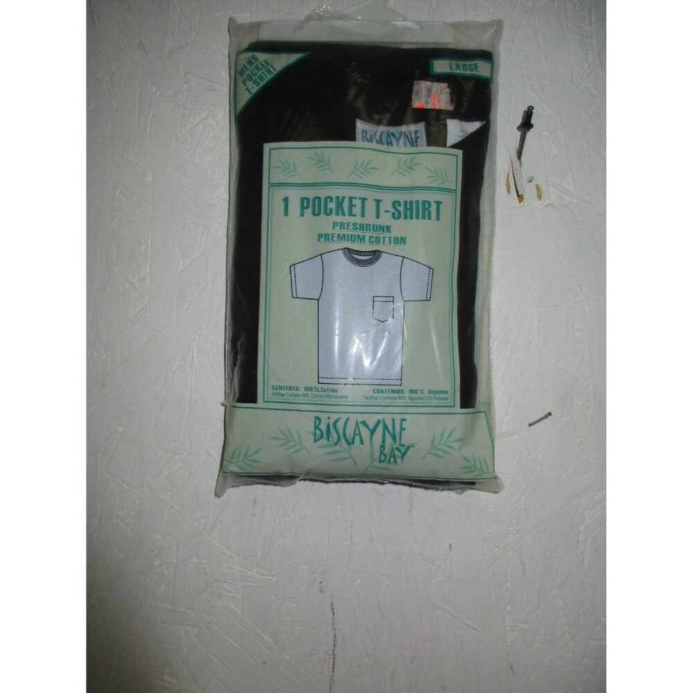 Men's Biscayne Bay 1 Pocket T-Shirt Black Size Large New !!!